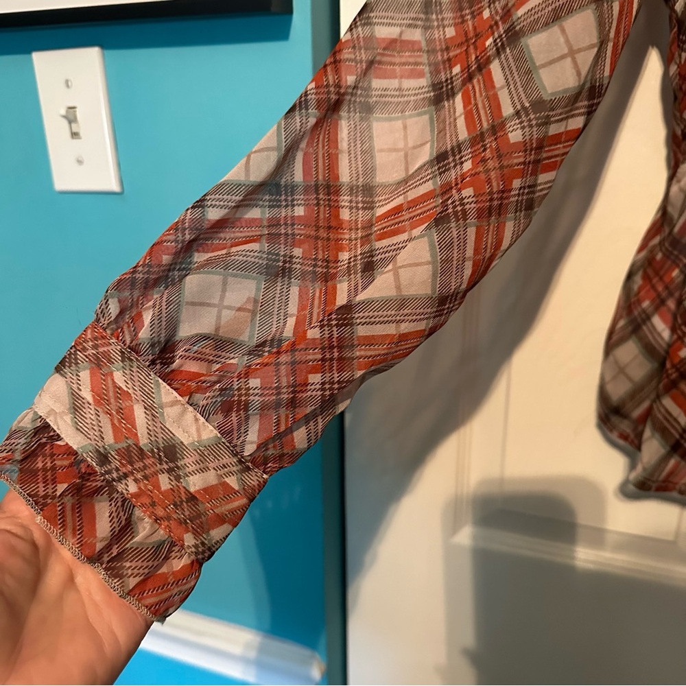 Plaid Ruffle Blouse - Picture 3 of 7